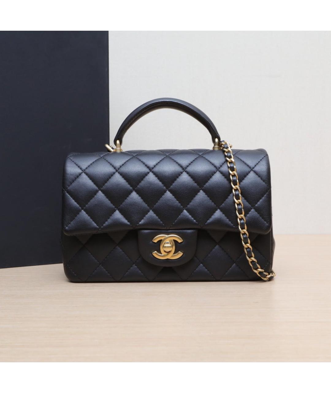 CHANEL Черная кожаная сумка через плечо, фото 2