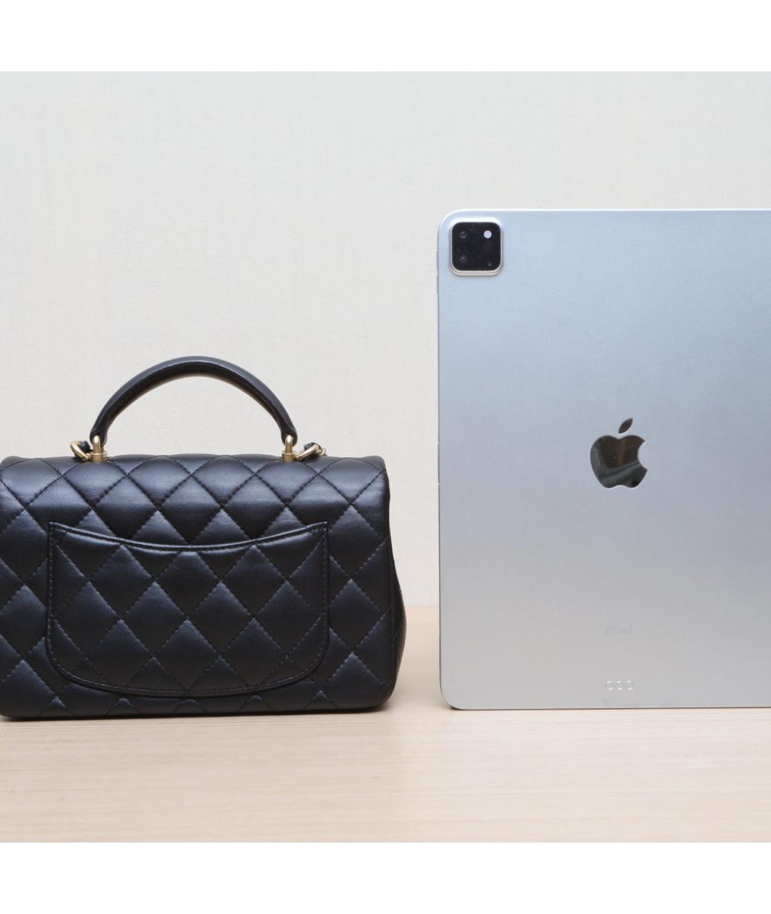 CHANEL Черная кожаная сумка через плечо, фото 7