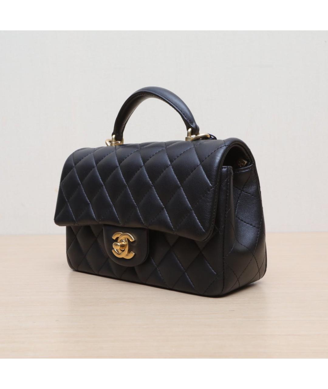 CHANEL Черная кожаная сумка через плечо, фото 4