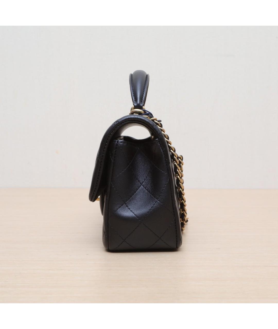 CHANEL Черная кожаная сумка через плечо, фото 5