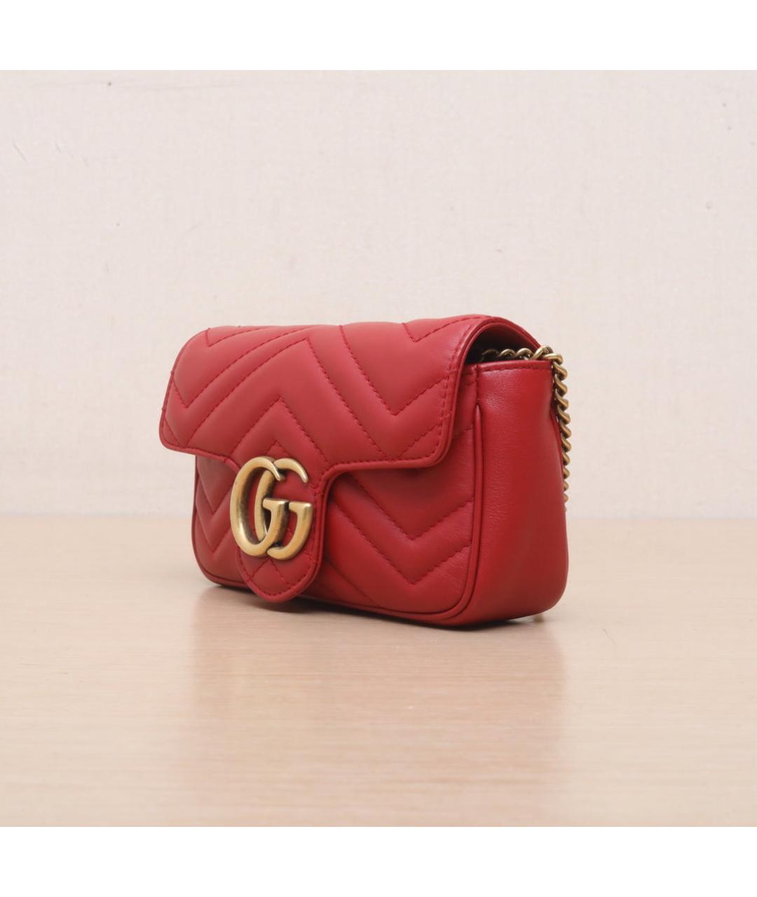 GUCCI Красная кожаная сумка через плечо, фото 4