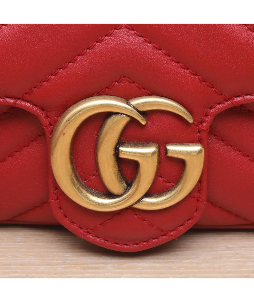 GUCCI Красная кожаная сумка через плечо, фото 8