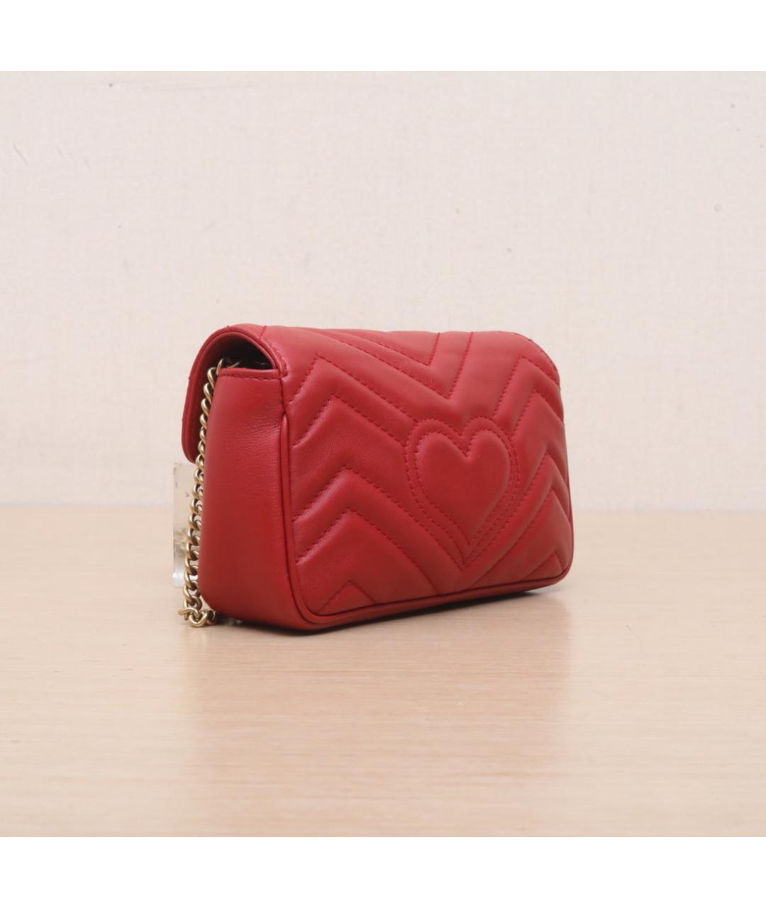 GUCCI Красная кожаная сумка через плечо, фото 6