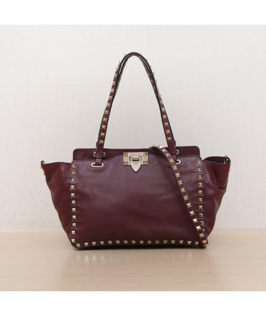 VALENTINO Бордовая кожаная сумка через плечо, фото 2