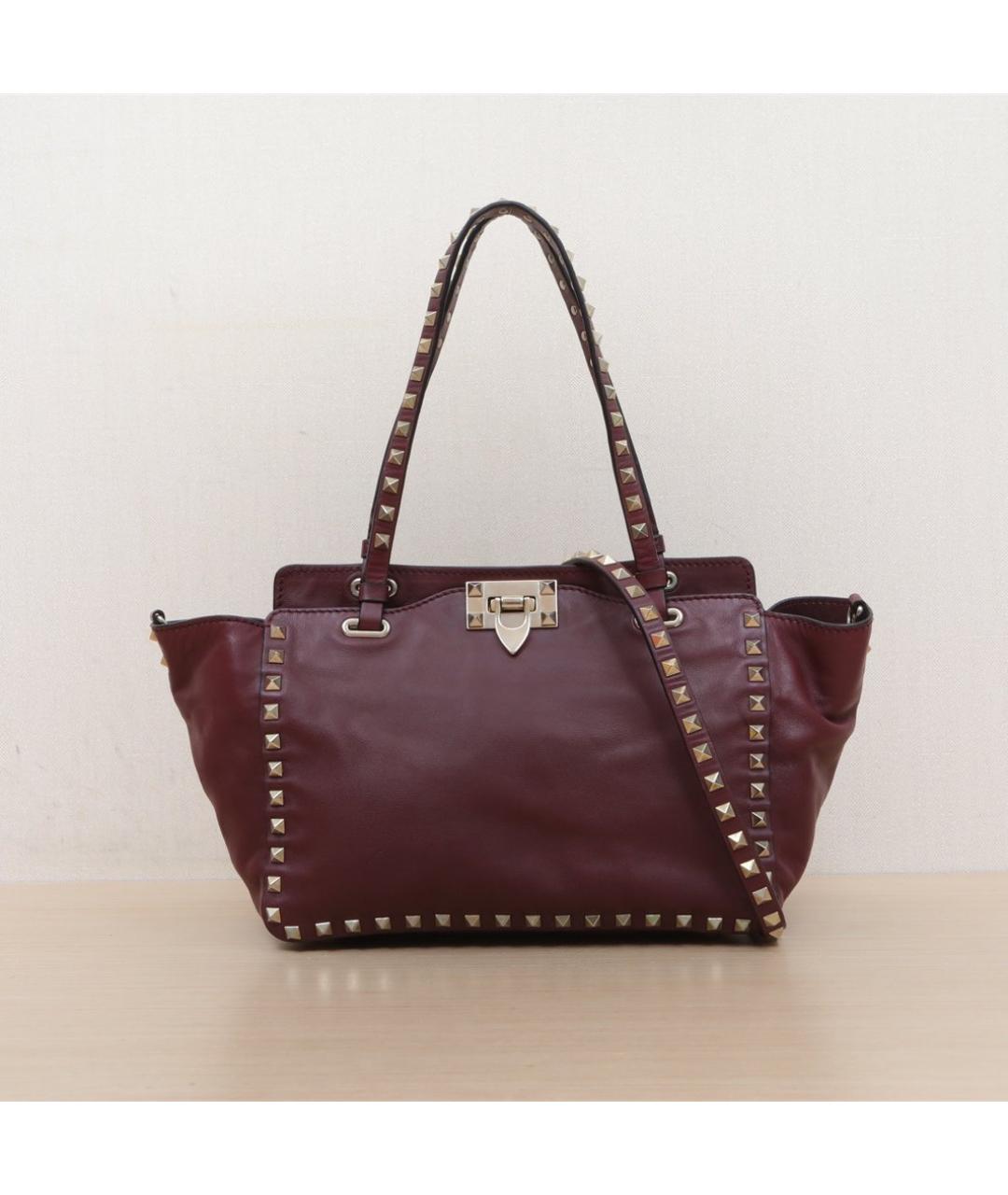 VALENTINO Бордовая кожаная сумка через плечо, фото 3