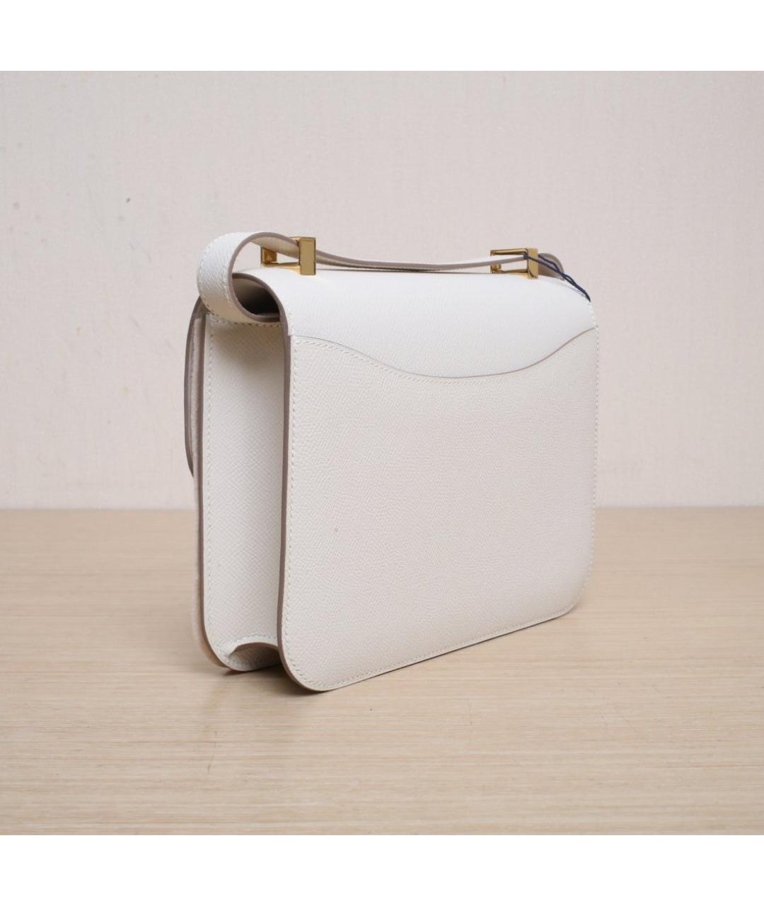 HERMES Белая кожаная сумка через плечо, фото 6