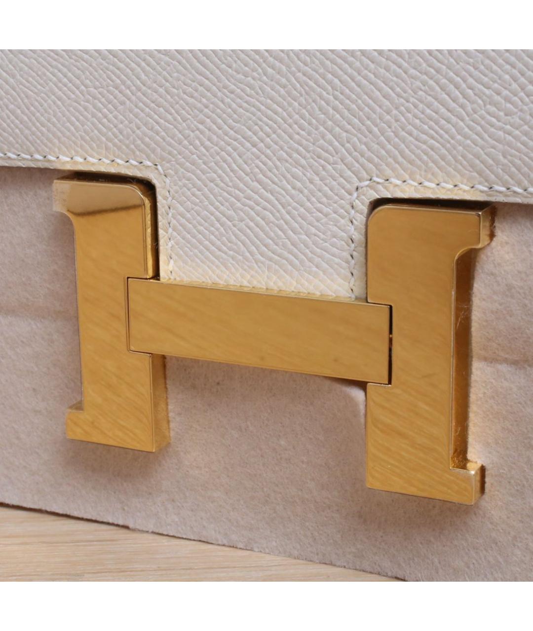 HERMES Белая кожаная сумка через плечо, фото 8