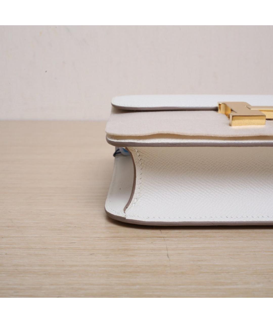 HERMES Белая кожаная сумка через плечо, фото 9