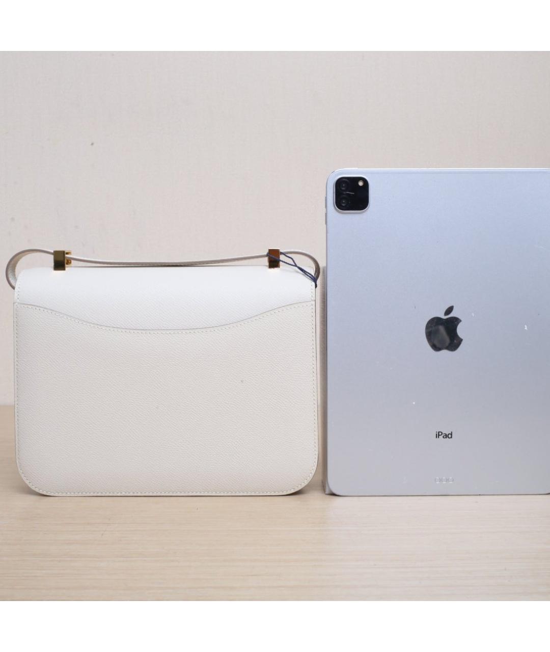 HERMES Белая кожаная сумка через плечо, фото 7