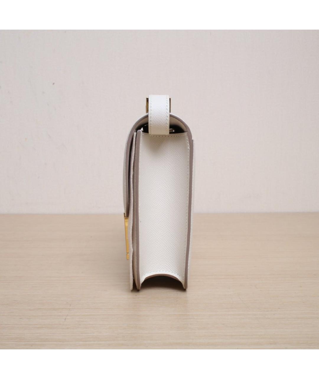 HERMES Белая кожаная сумка через плечо, фото 5