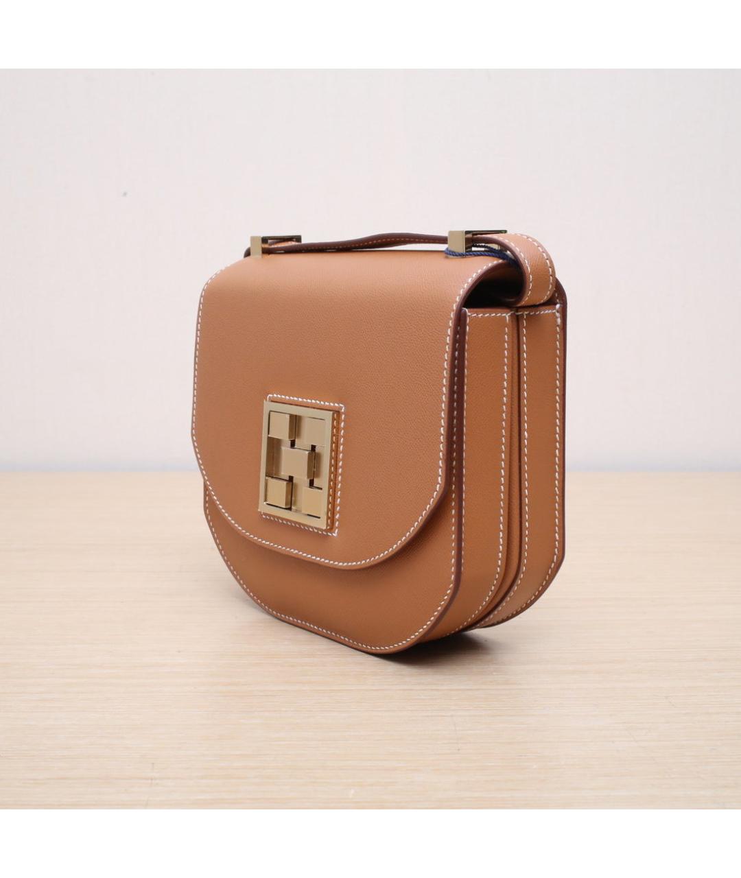 HERMES Коричневая кожаная сумка через плечо, фото 4