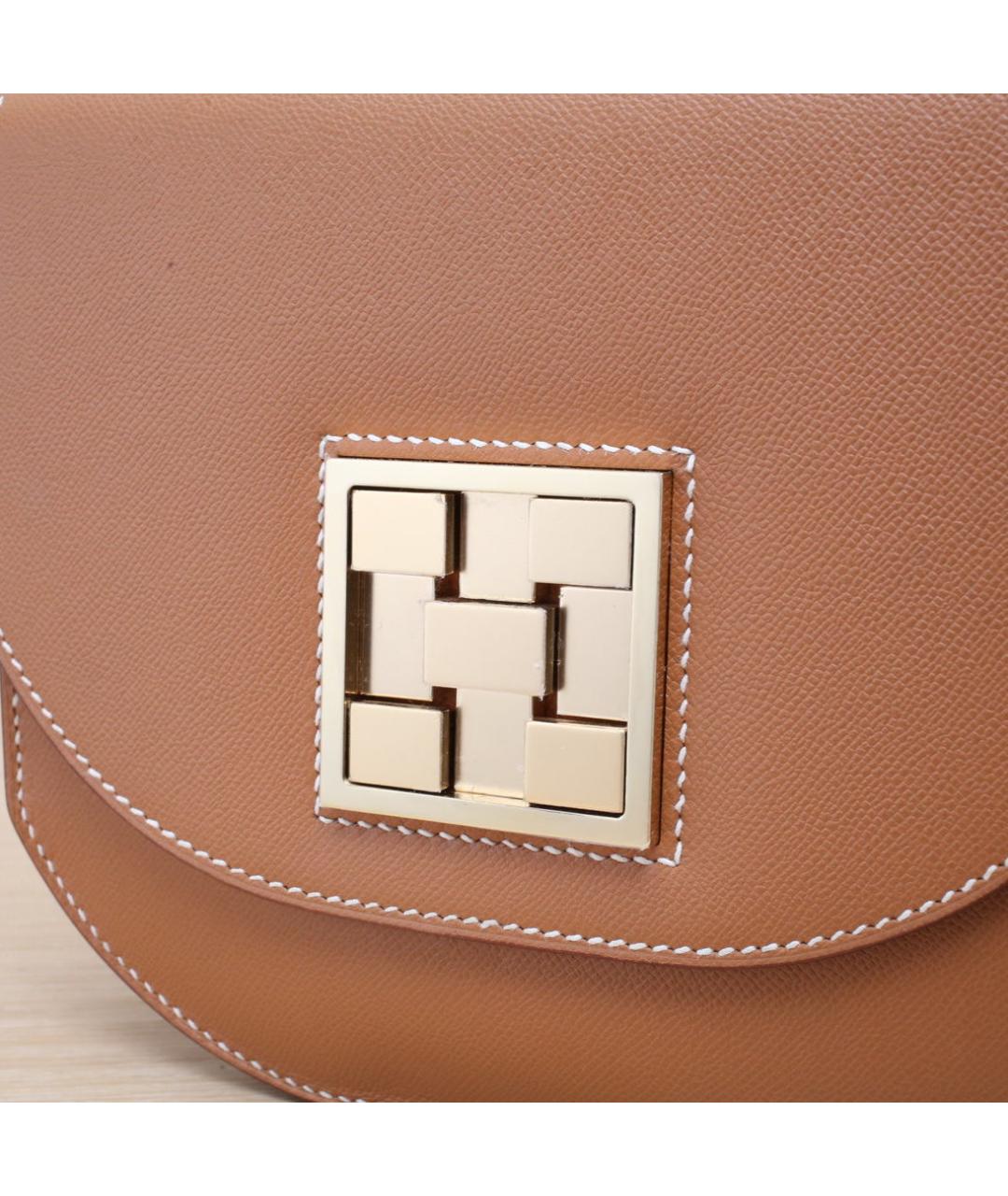 HERMES Коричневая кожаная сумка через плечо, фото 8