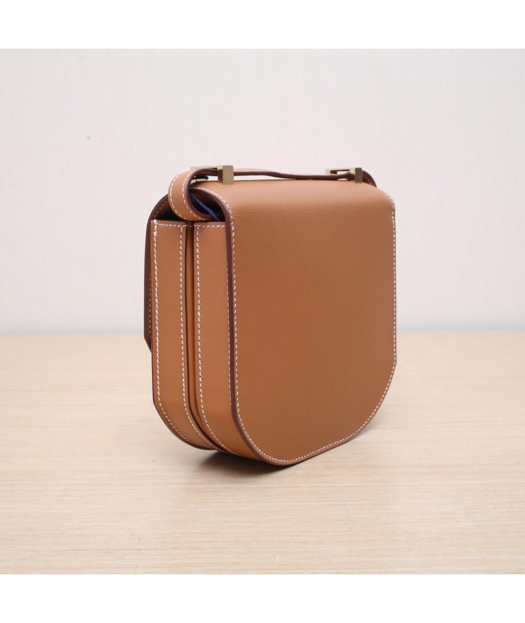 HERMES Коричневая кожаная сумка через плечо, фото 6