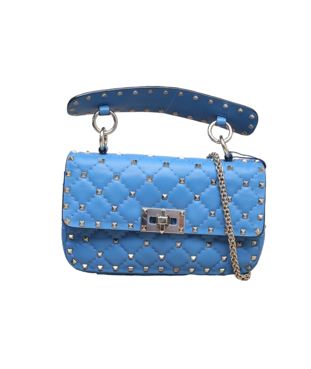 VALENTINO Синяя кожаная сумка через плечо, фото 1