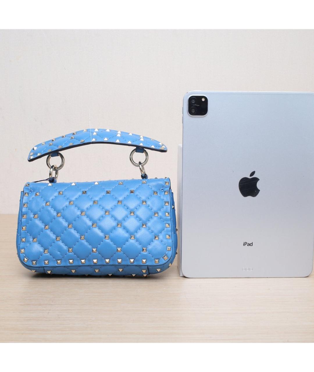 VALENTINO Синяя кожаная сумка через плечо, фото 7