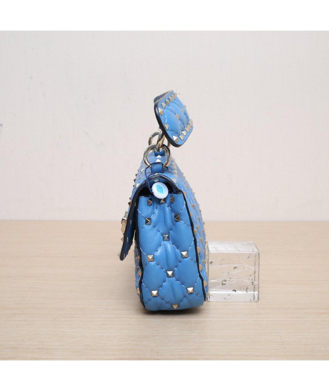 VALENTINO Синяя кожаная сумка через плечо, фото 5