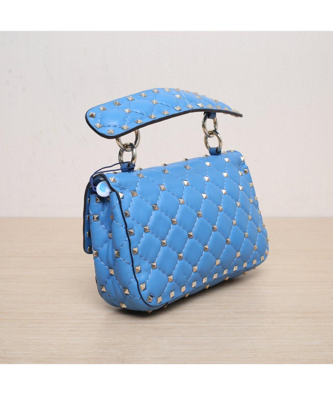 VALENTINO Синяя кожаная сумка через плечо, фото 6