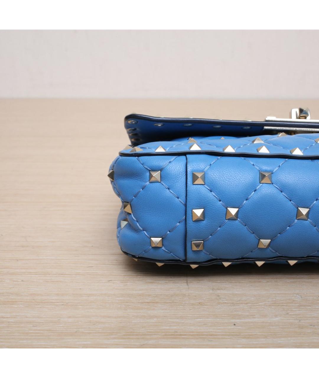 VALENTINO Синяя кожаная сумка через плечо, фото 9