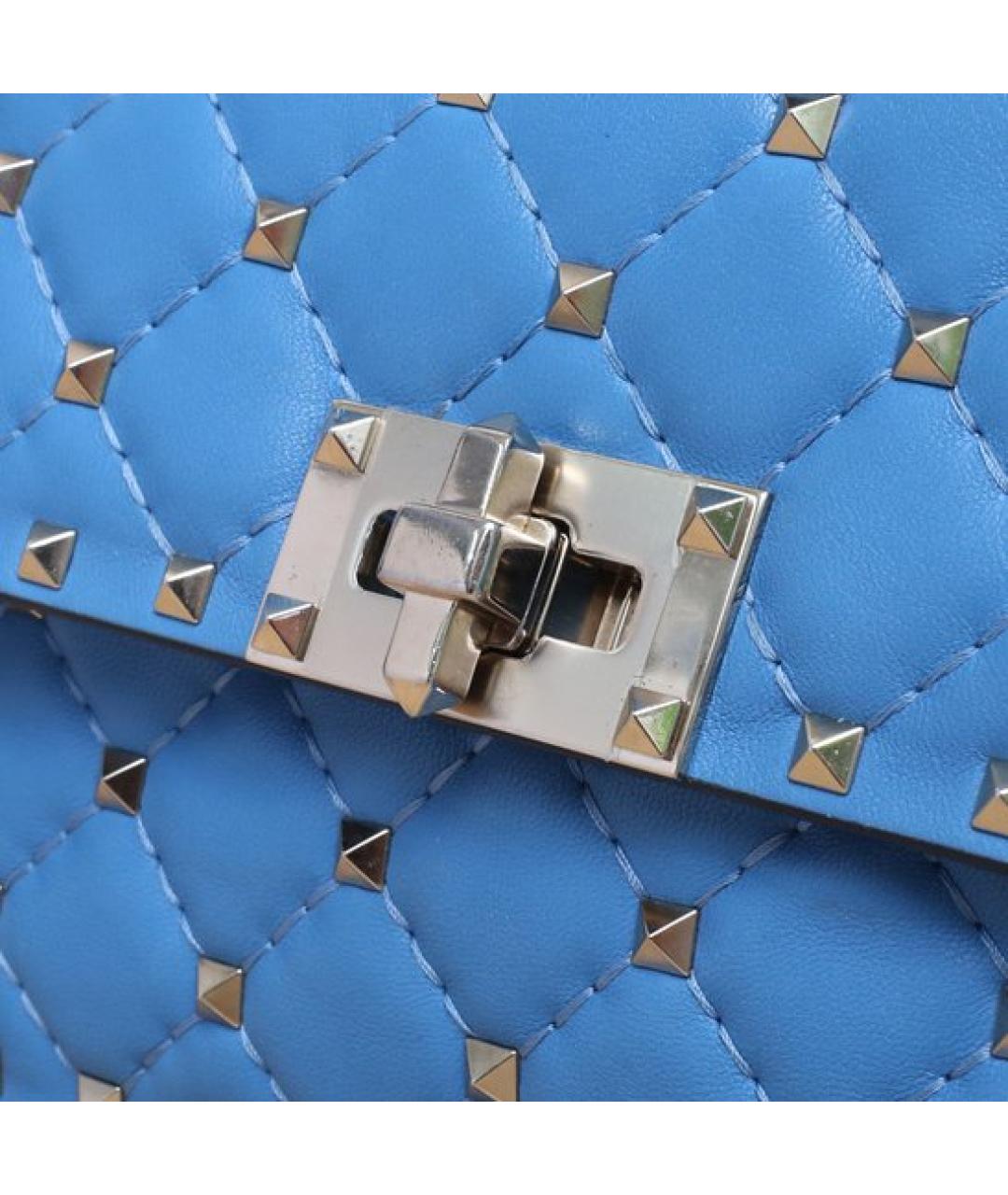 VALENTINO Синяя кожаная сумка через плечо, фото 8