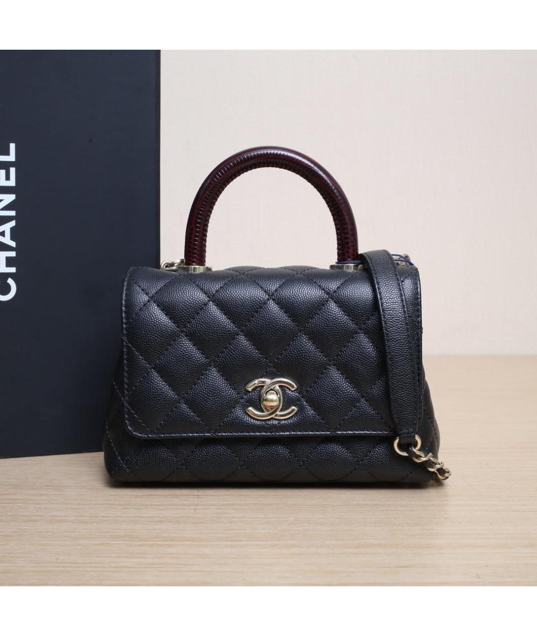 CHANEL Черная кожаная сумка через плечо, фото 2