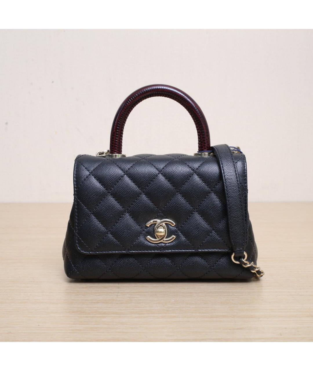 CHANEL Черная кожаная сумка через плечо, фото 3