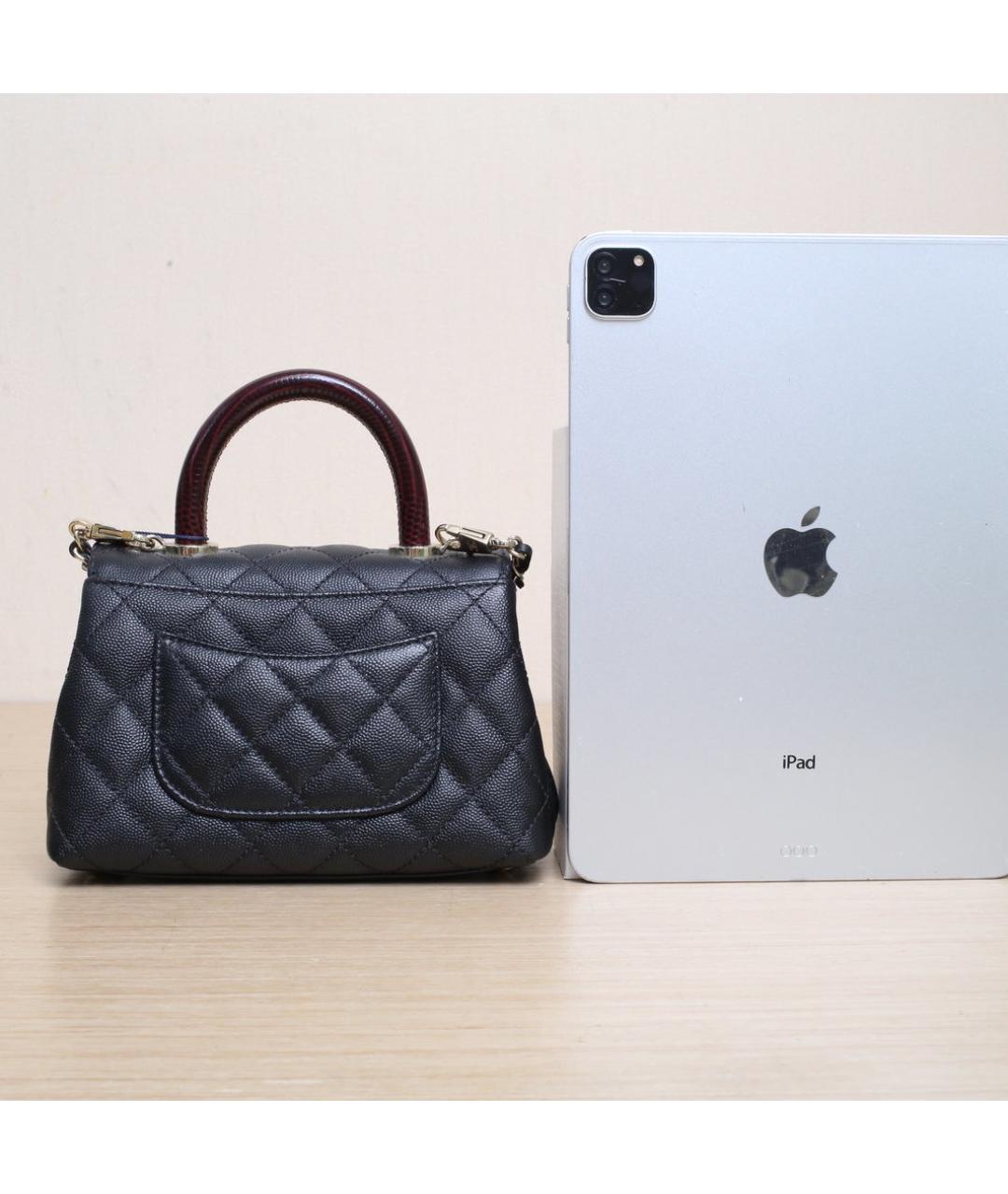 CHANEL Черная кожаная сумка через плечо, фото 7