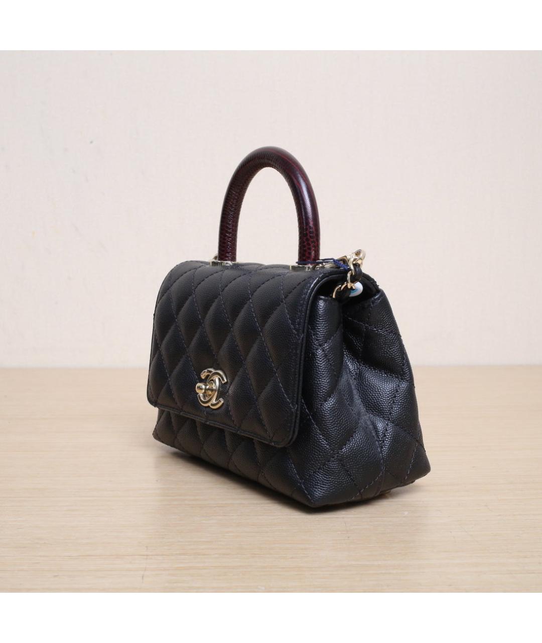 CHANEL Черная кожаная сумка через плечо, фото 4