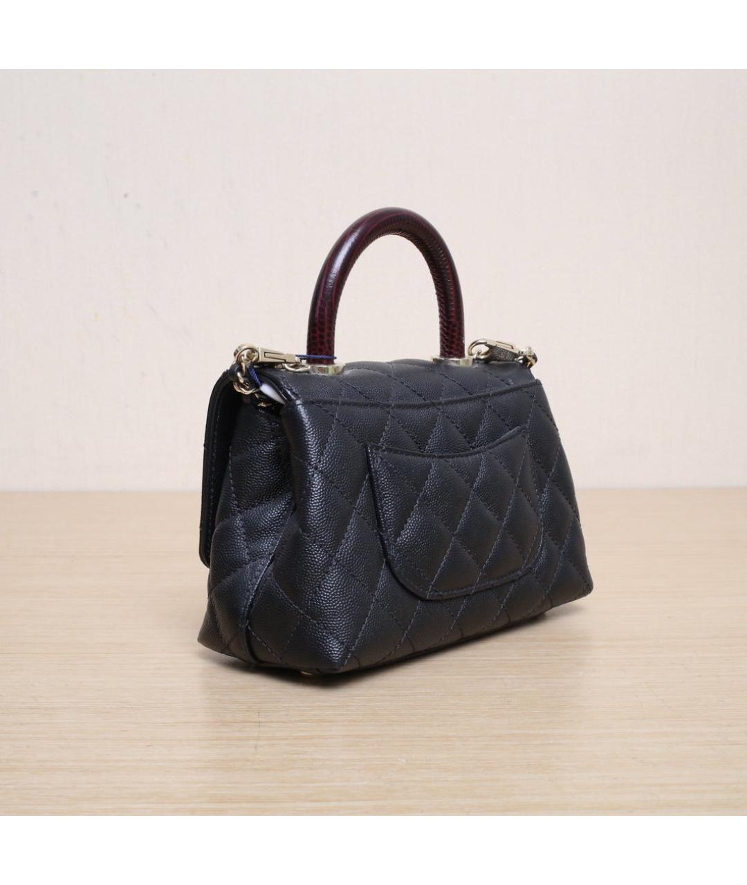 CHANEL Черная кожаная сумка через плечо, фото 6