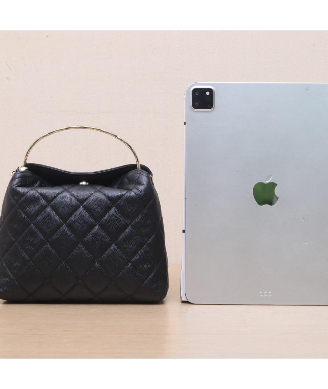 CHANEL Черная кожаная сумка через плечо, фото 7