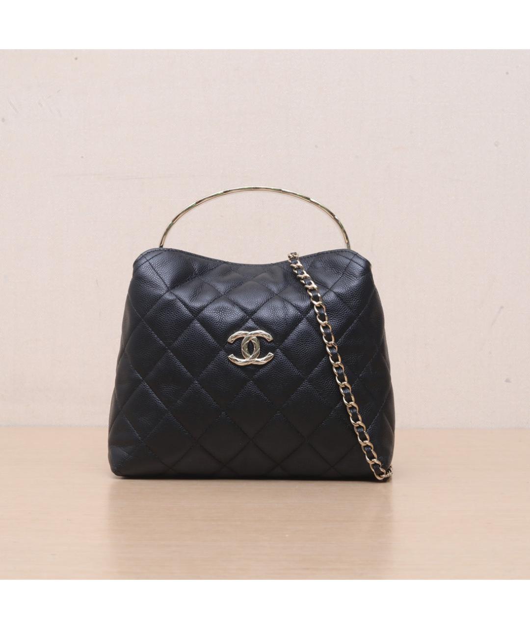 CHANEL Черная кожаная сумка через плечо, фото 3