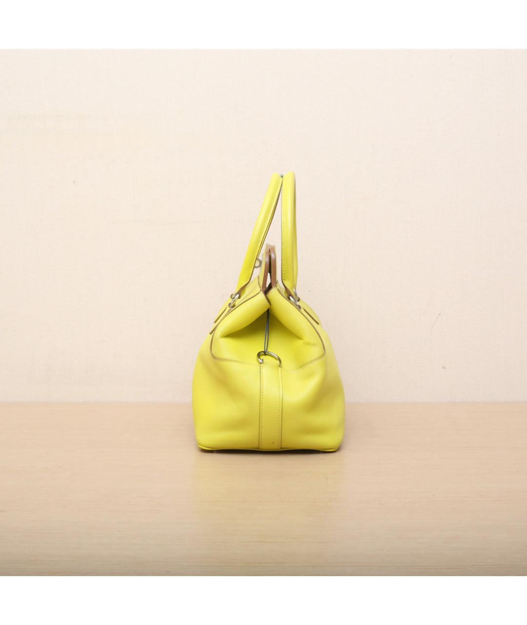 HERMES Желтая кожаная сумка через плечо, фото 5