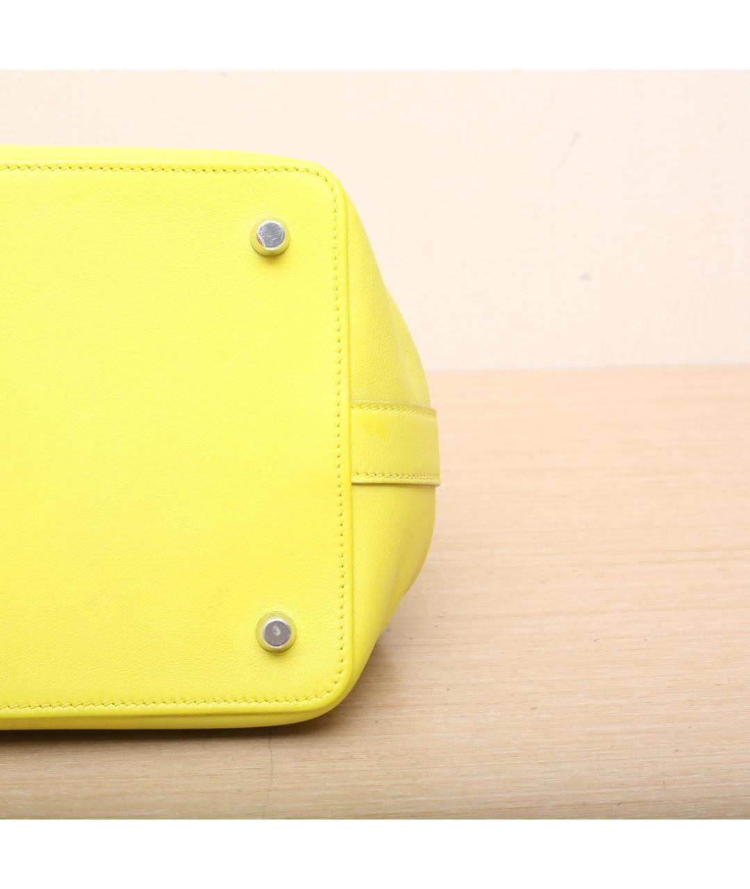 HERMES Желтая кожаная сумка через плечо, фото 9