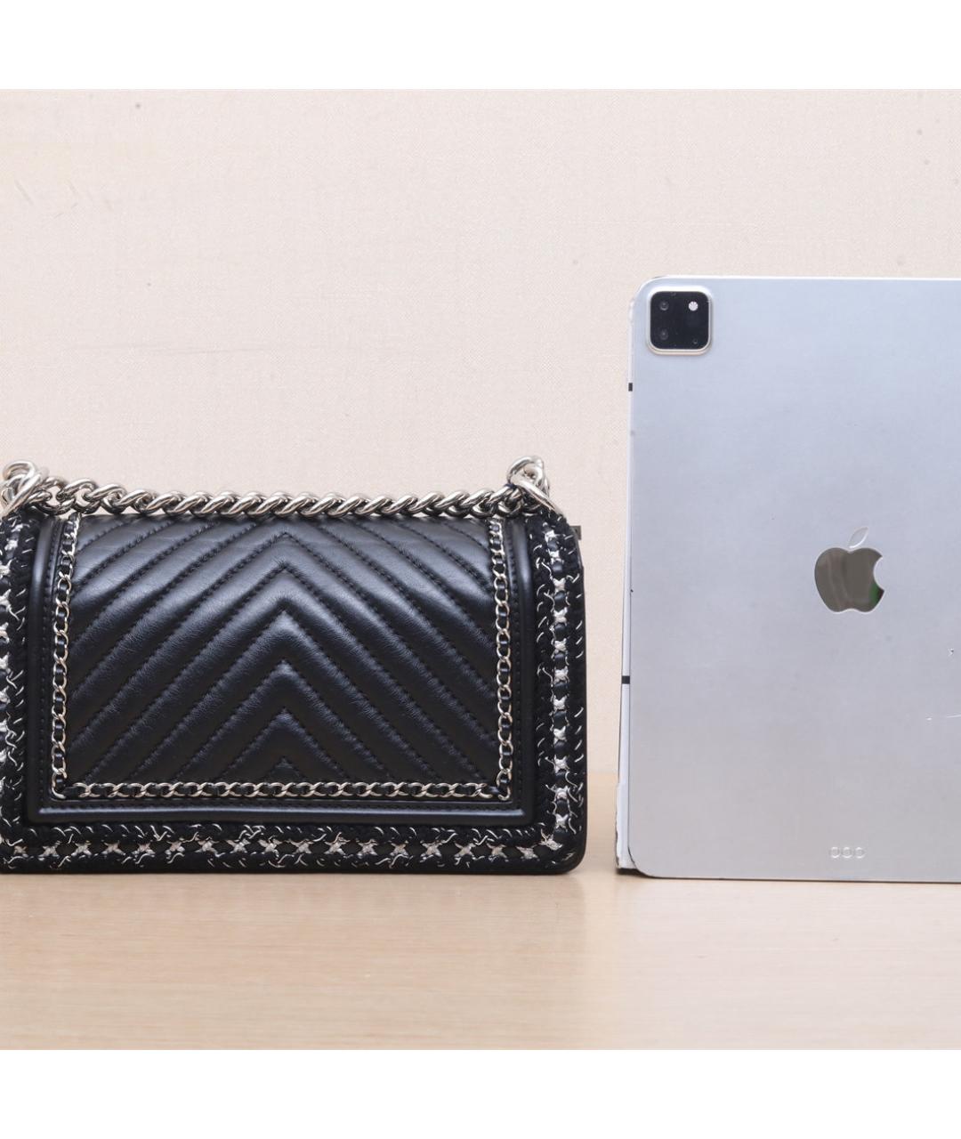 CHANEL Черная кожаная сумка через плечо, фото 7