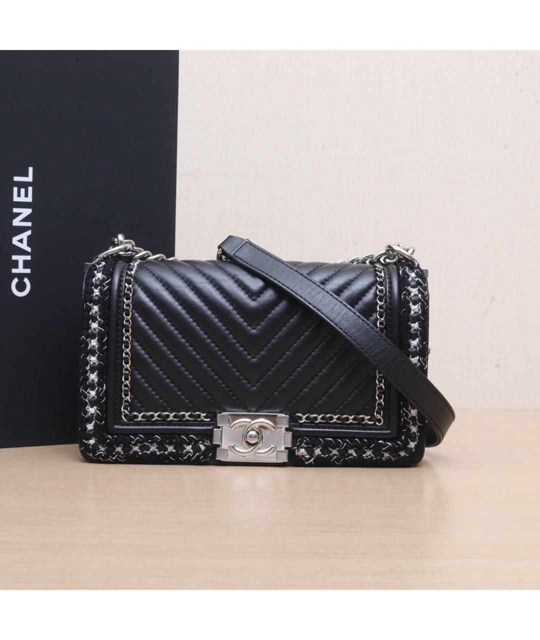 CHANEL Черная кожаная сумка через плечо, фото 2