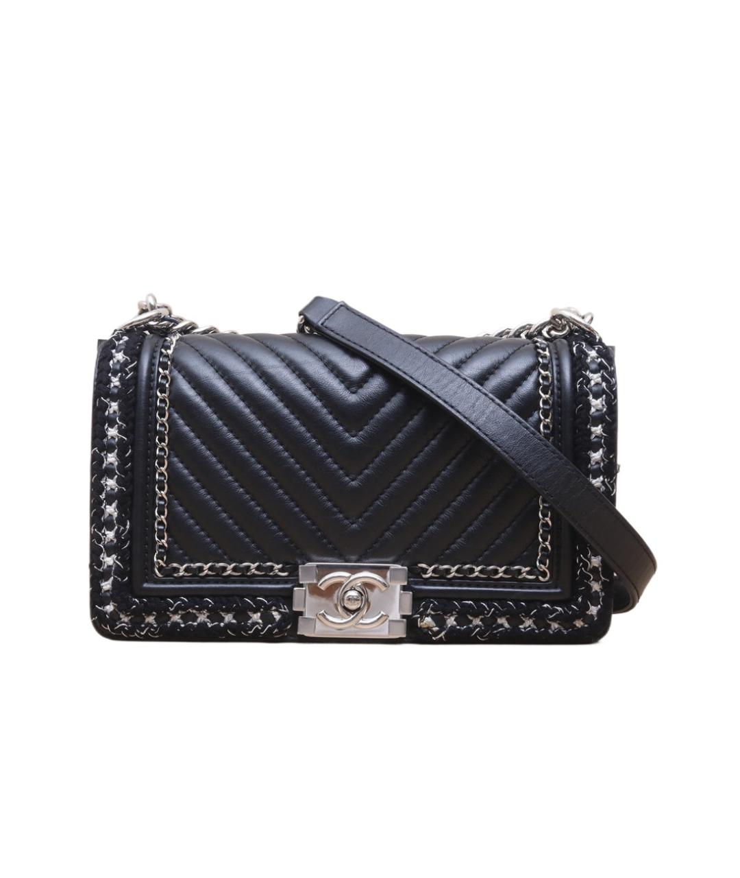 CHANEL Черная кожаная сумка через плечо, фото 1