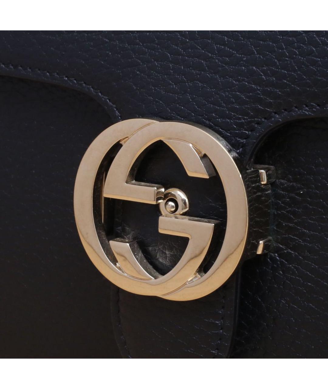 GUCCI Черная кожаная сумка через плечо, фото 8