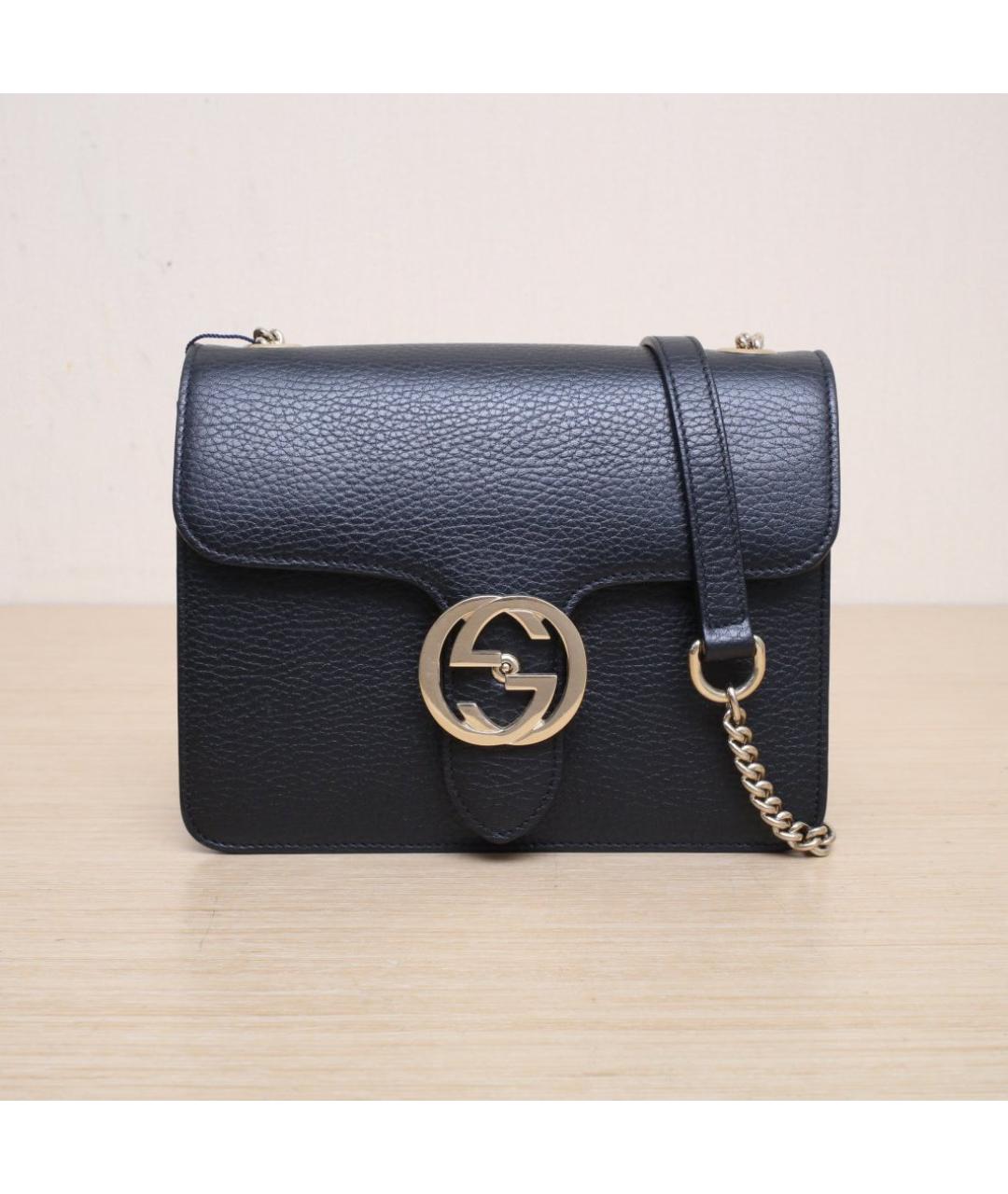 GUCCI Черная кожаная сумка через плечо, фото 3