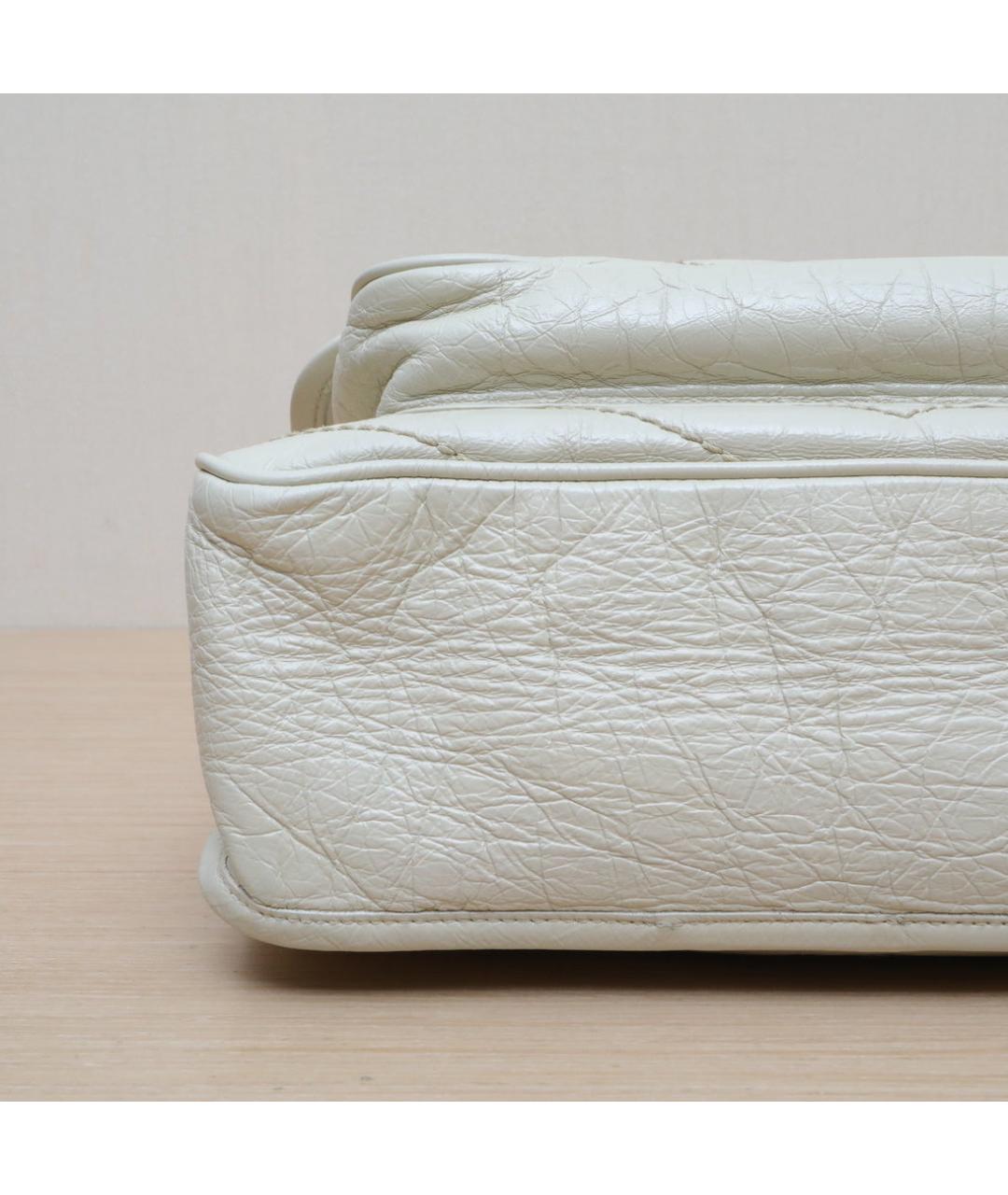 SAINT LAURENT Белая кожаная сумка через плечо, фото 9