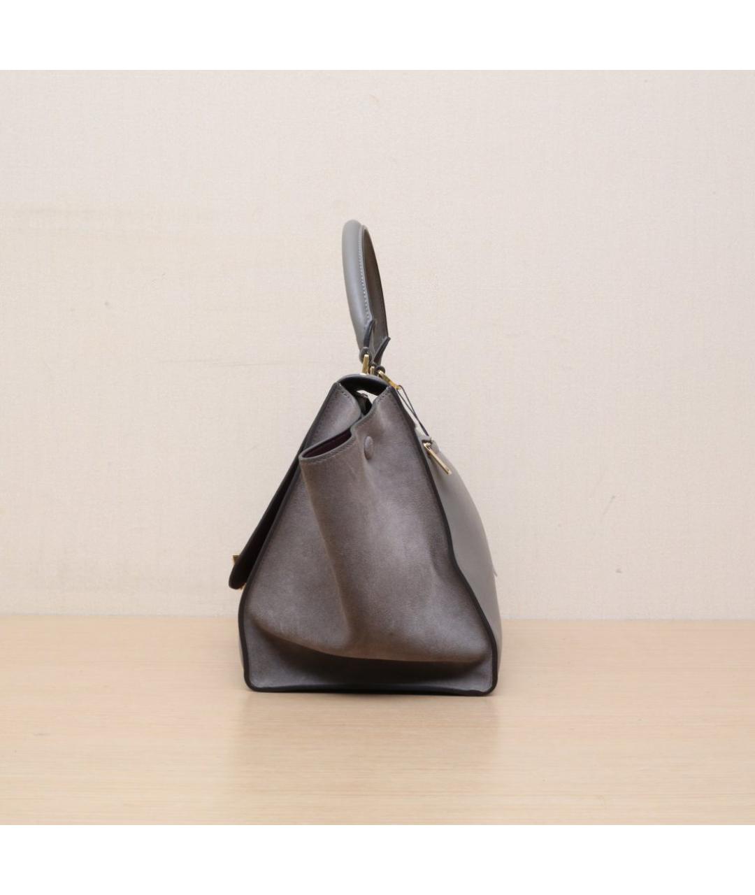 CELINE Серая кожаная сумка через плечо, фото 5