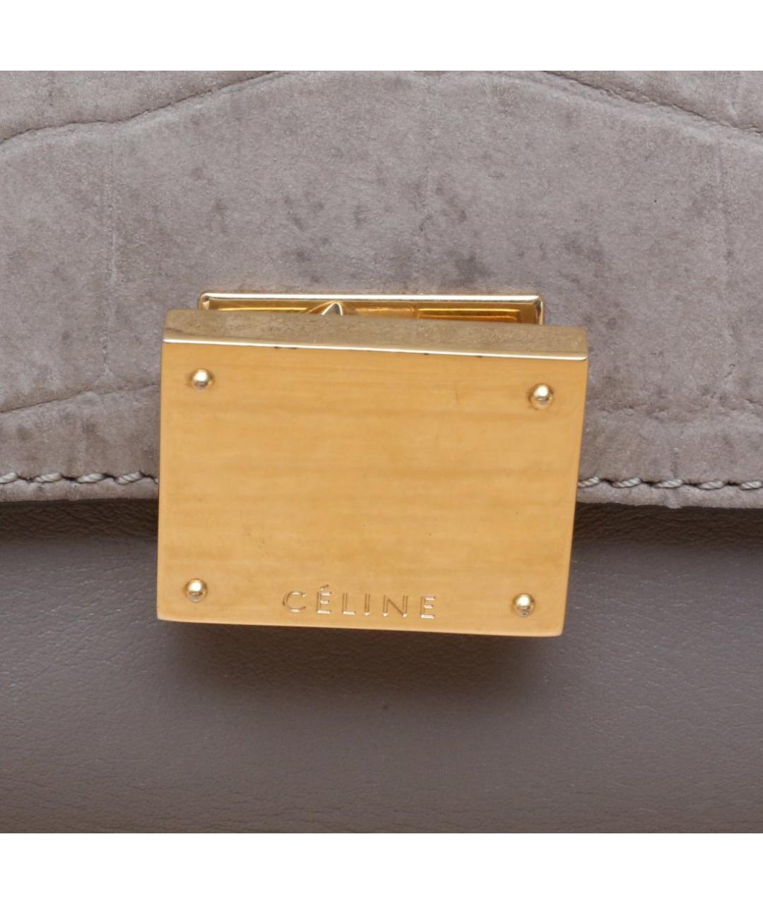 CELINE Серая кожаная сумка через плечо, фото 8