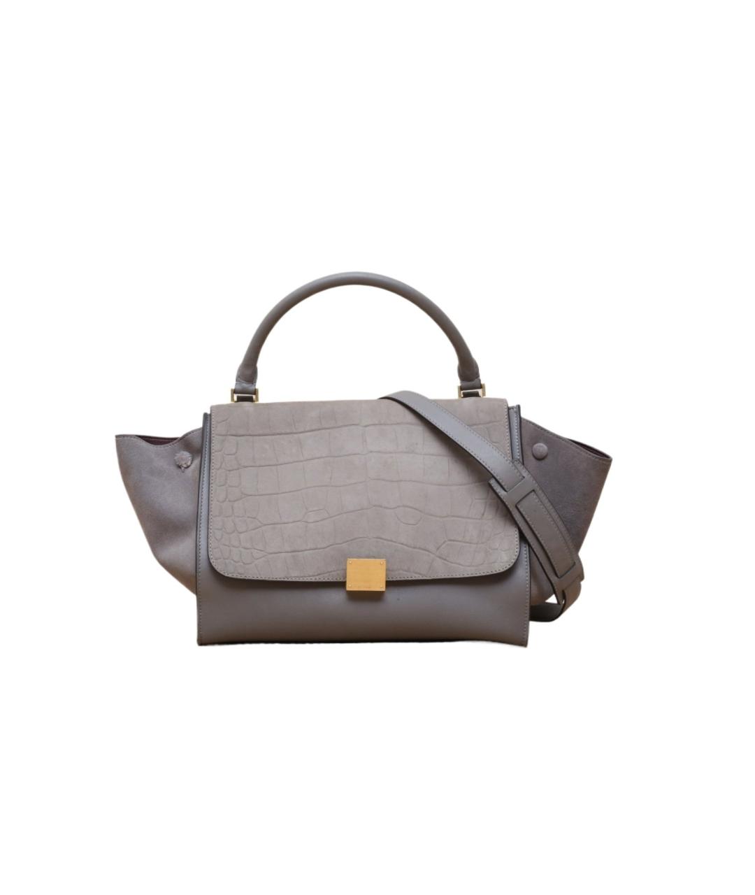 CELINE Серая кожаная сумка через плечо, фото 1