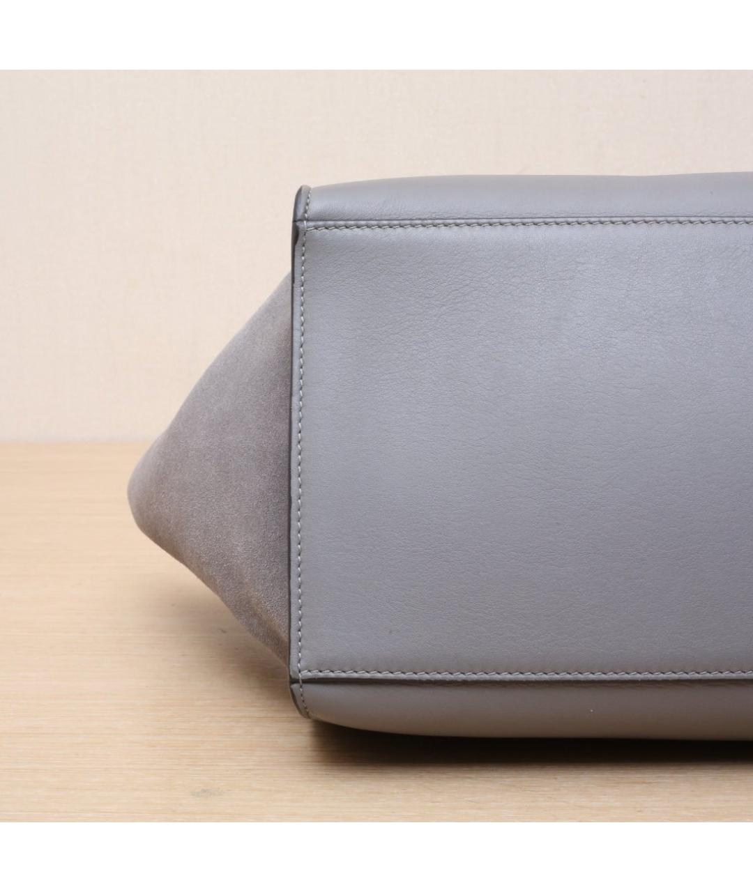 CELINE Серая кожаная сумка через плечо, фото 9