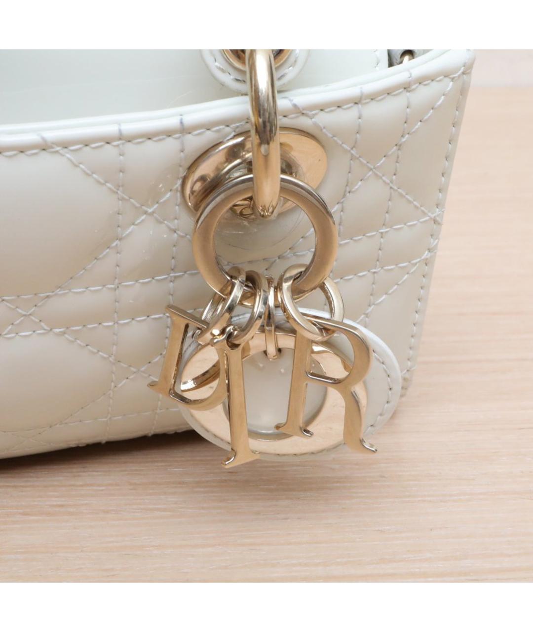 CHRISTIAN DIOR Белая кожаная сумка через плечо, фото 8