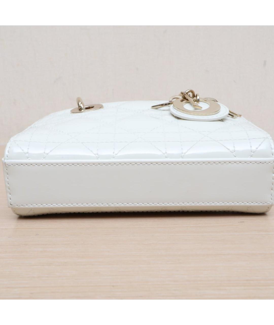 CHRISTIAN DIOR Белая кожаная сумка через плечо, фото 9