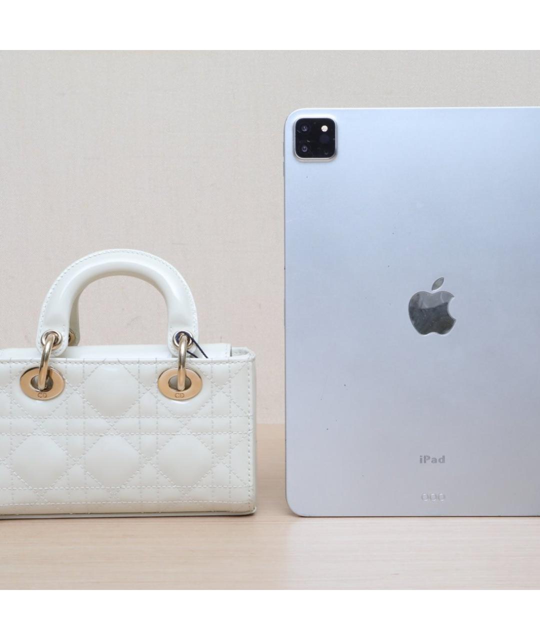 CHRISTIAN DIOR Белая кожаная сумка через плечо, фото 7