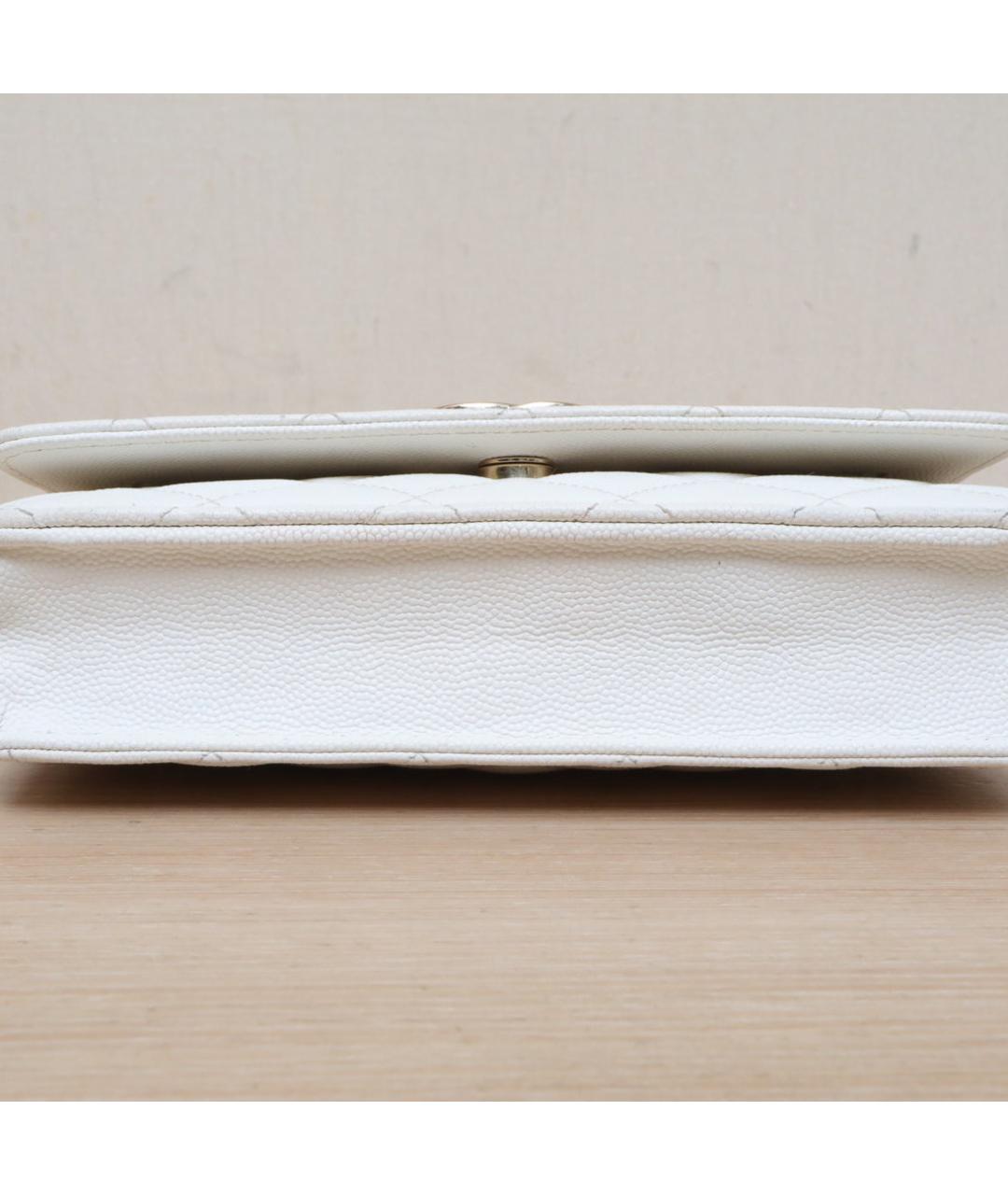 CHANEL Белая кожаная сумка через плечо, фото 9