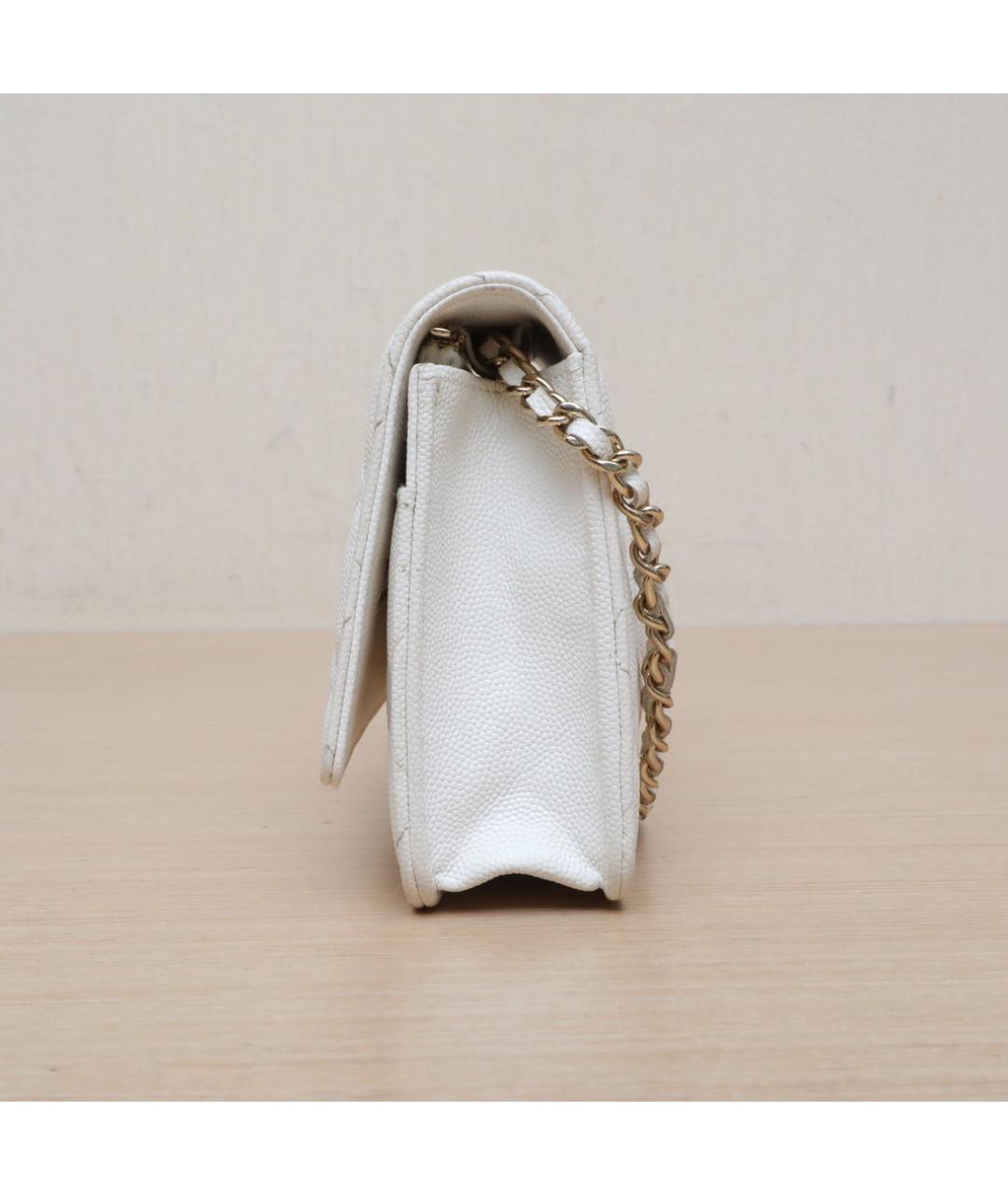 CHANEL Белая кожаная сумка через плечо, фото 5