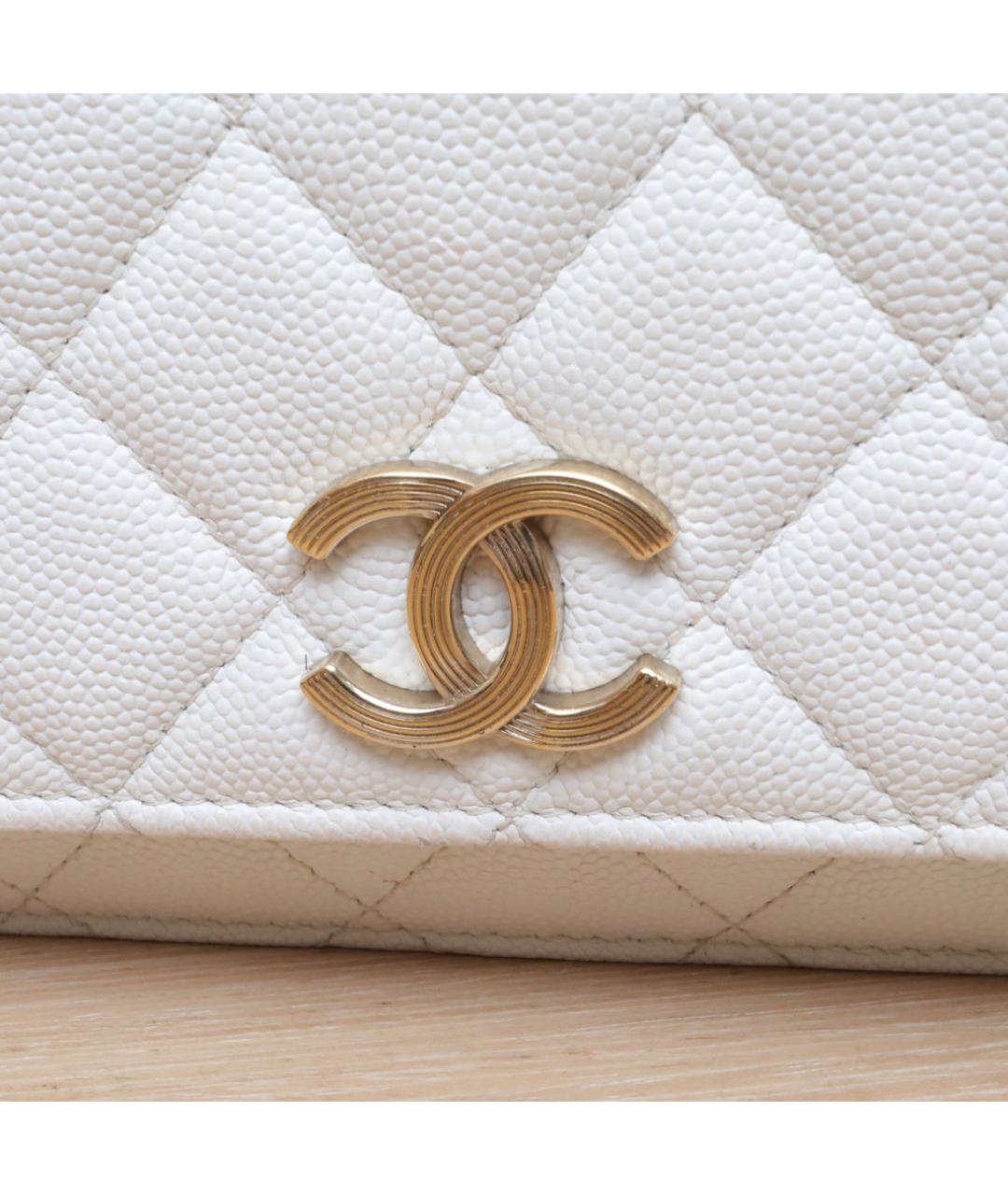 CHANEL Белая кожаная сумка через плечо, фото 8