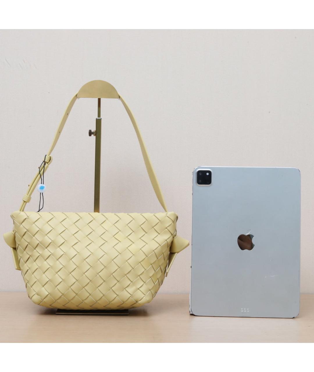 BOTTEGA VENETA Желтая кожаная сумка через плечо, фото 7