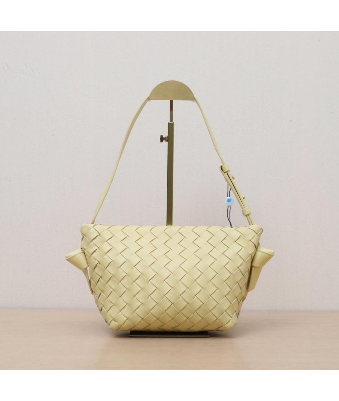 BOTTEGA VENETA Желтая кожаная сумка через плечо, фото 3